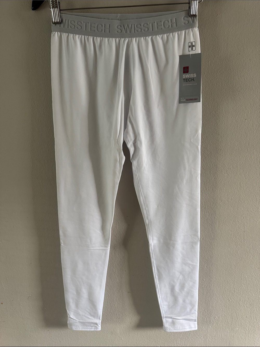 Swiss Tech Men's White Performance Base Layer Joggers